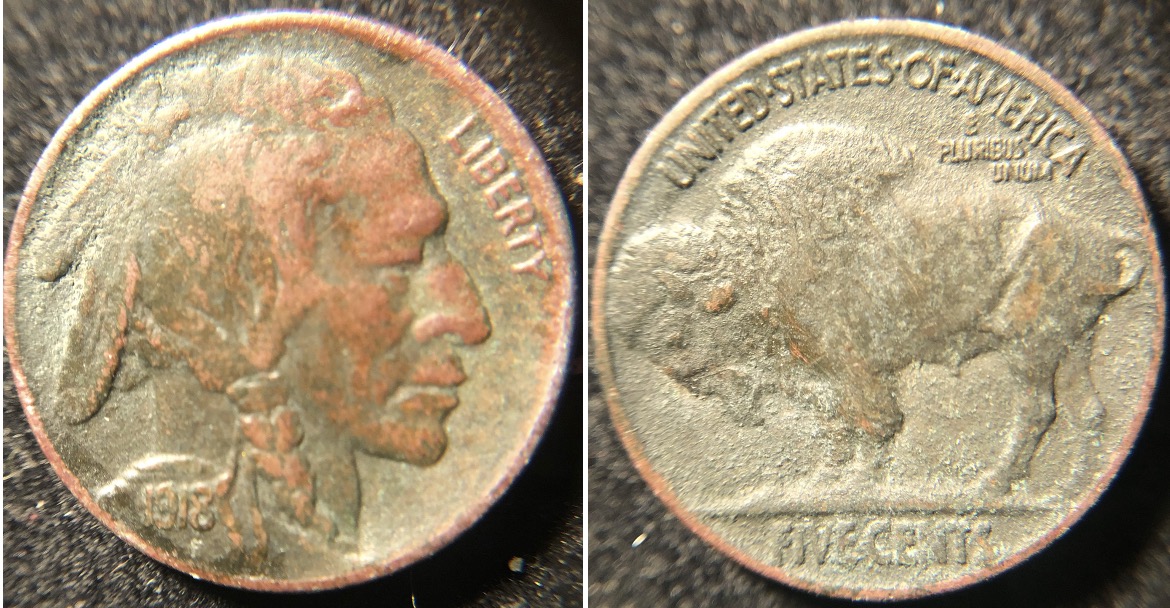 1918-Buffalo-5c,-Very-Dark-Patina-Grade-Check