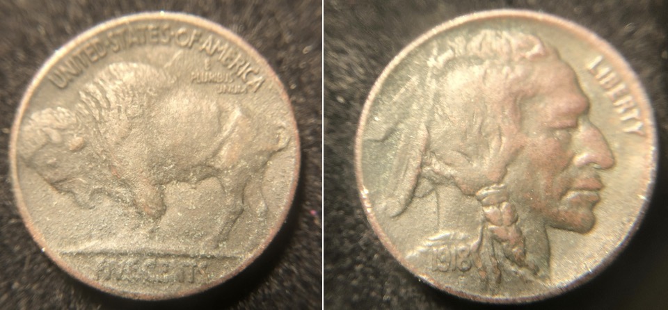 1918-Buffalo-5c,-Very-Dark-Patina-Grade-Check