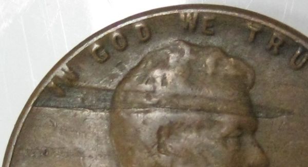 1955-P-Lincoln-Penny-Took-One-Through-The-Head