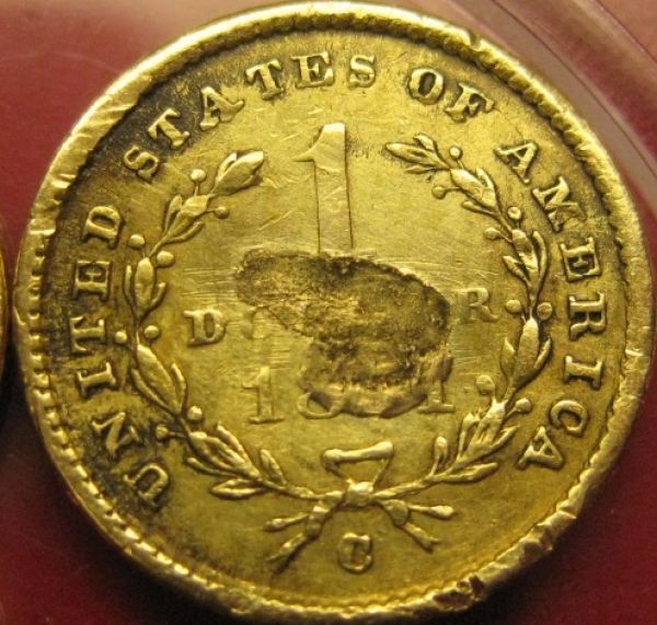 Scarce-1851-C-One-Dollar-Gold-Coin-PMD