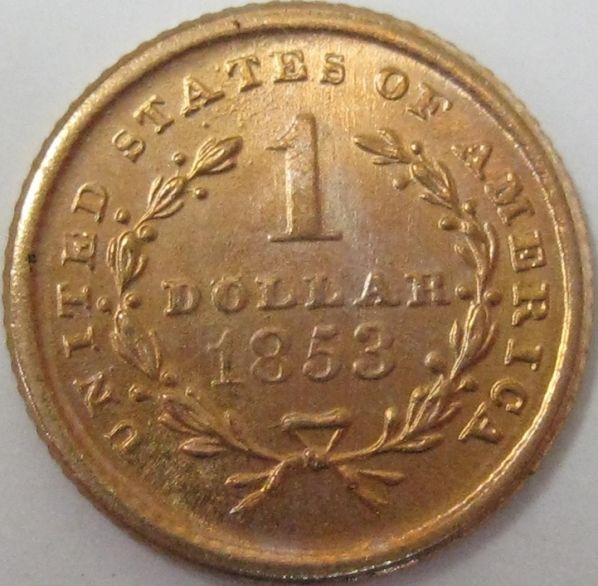 1853-P-1-Dollar-Gold-Coin-Die-Scratches-Breaks-Chips