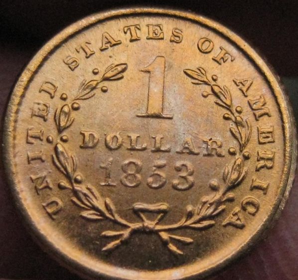 1853-P-1-Dollar-Gold-Coin-Die-Scratches-Breaks-Chips