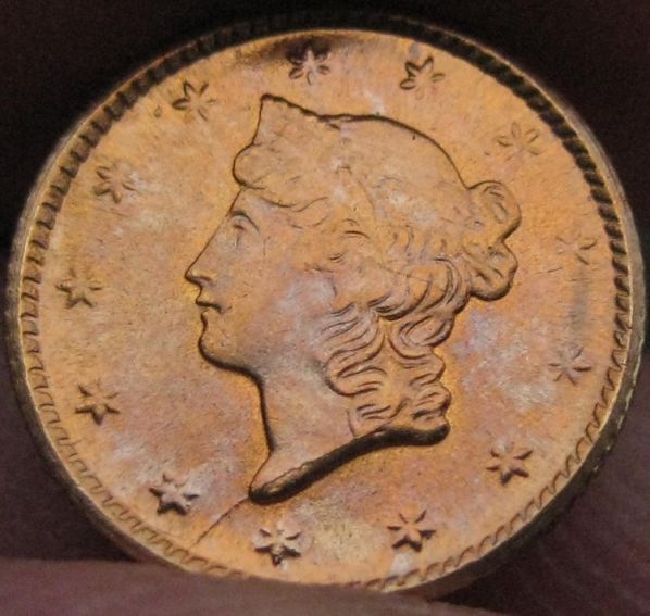 1853-P-1-Dollar-Gold-Coin-Die-Scratches-Breaks-Chips