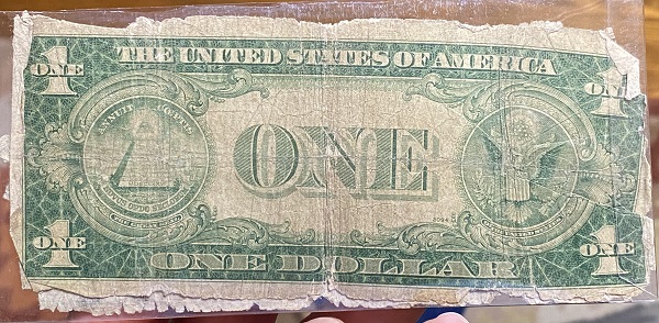 Ugliest-1935-$1-Silver-Certificate-Error-Separated-2-Halves