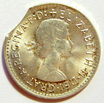 1961-Three-Pence-Clipped-Planchet