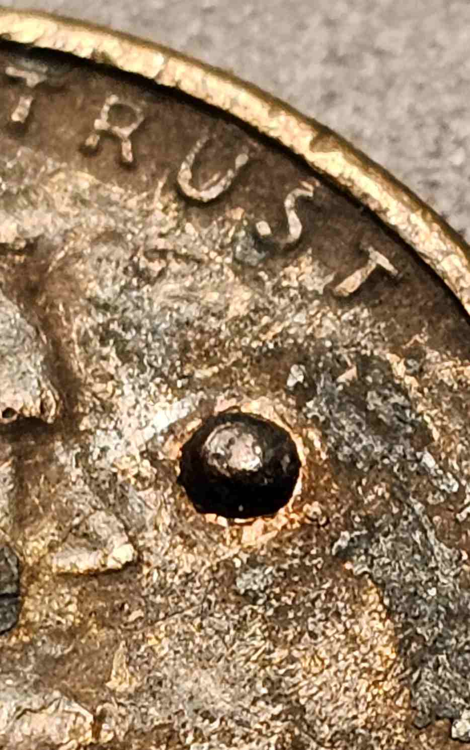 1982-D-Penny-With-A-Metal-Ball-Imbedded?