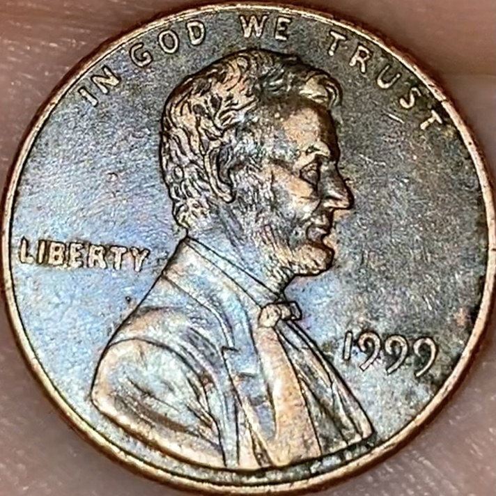 1999-Penny-With-Mark-Close-To-Rim