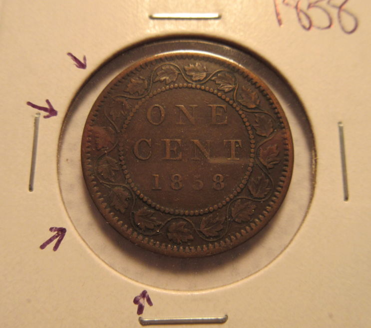 1858--Canada-Large-Cent-And-Its's-Varieties