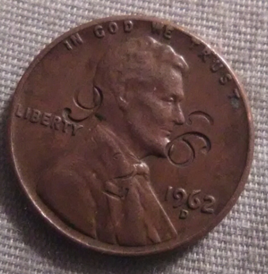 1962-D-Penny--With-The-Date-Stamped-Larger-Across-Face