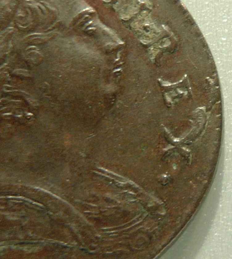 1774-George-III-Halfpenny.die-Fault-To-'X'-Of-'Rex'?
