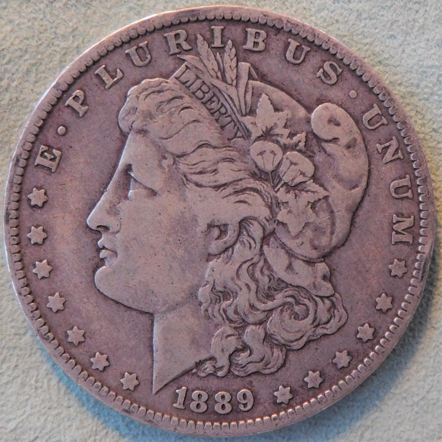Morgan-1889-O-7TF-Slanted-Arrow-Feathers:-1-Sad,-1-Fine
