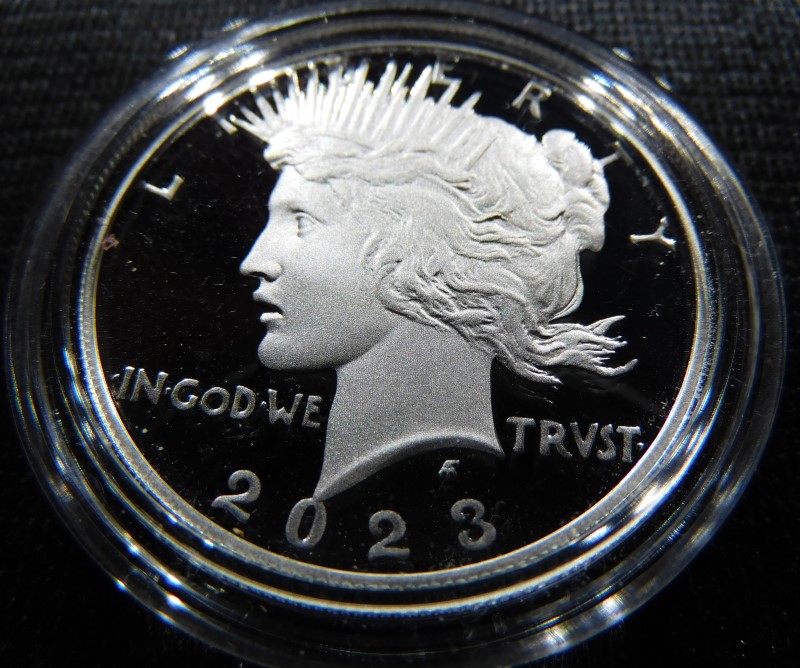 Morgan-And-Peace-2023-Silver-Proofs-Just-Arrived,-Open-Capsule?