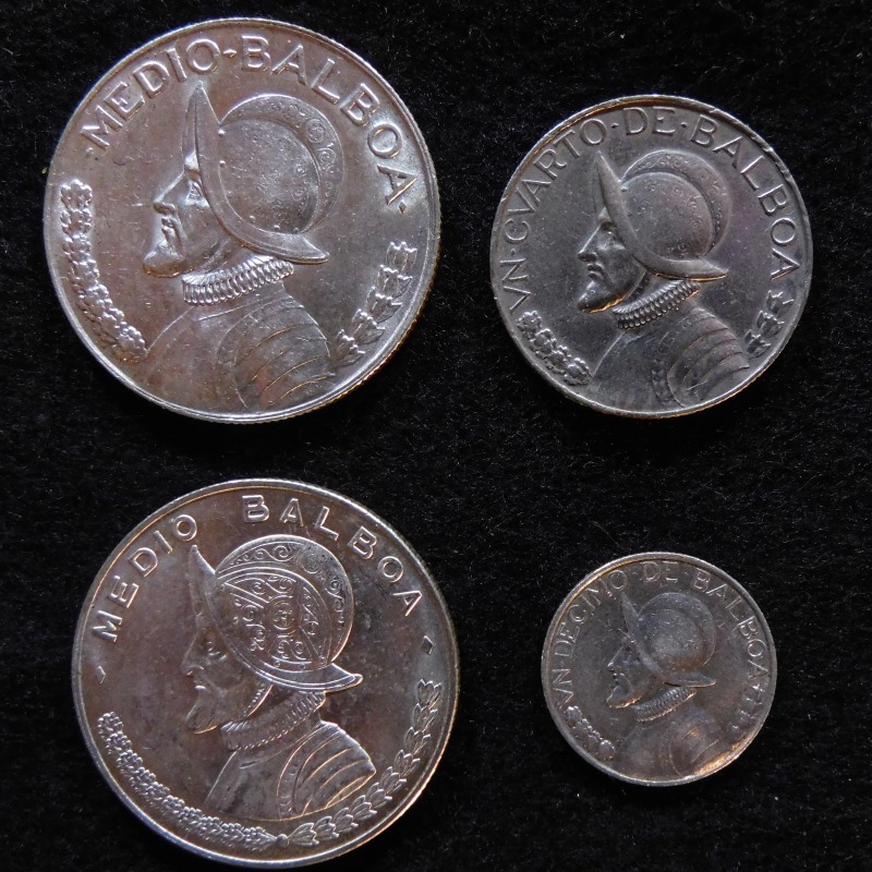 Panama-Balboa-4-Coin-Collection-1947,-1961,-1966