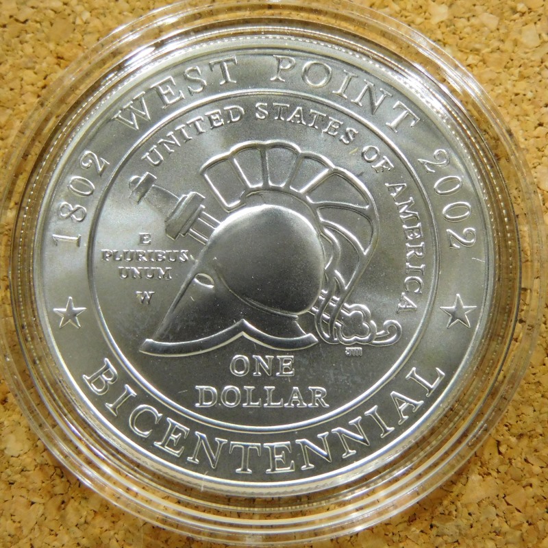 2002-W-US-Military-Academy-Bicentennial-Unc-Silver-Dollar