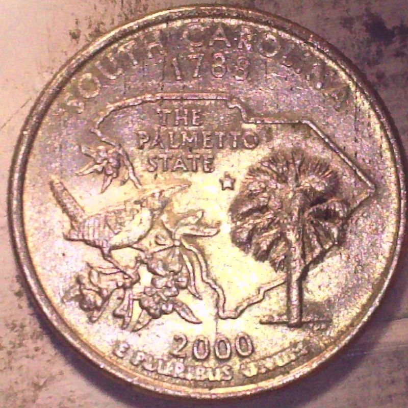 2000-P-S.-Carolina-25c-Odd-Lettering---Error-Or-Damage?