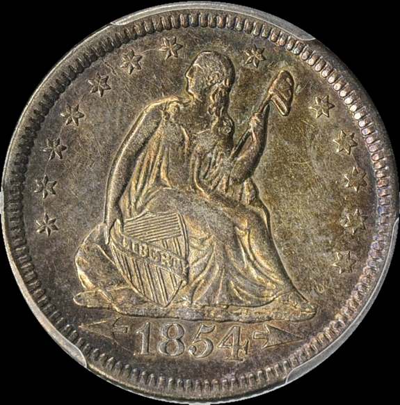 1854-O-Seated-Quarter-For-Grading