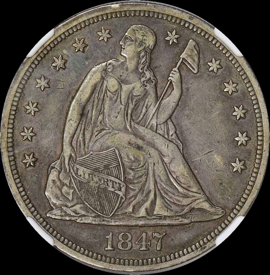1847-Seated-Dollar-For-Grading