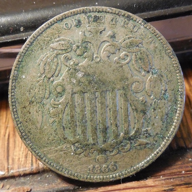 1866-Shield-Nickel-Help---Update:-Soaked-In-Acetone.