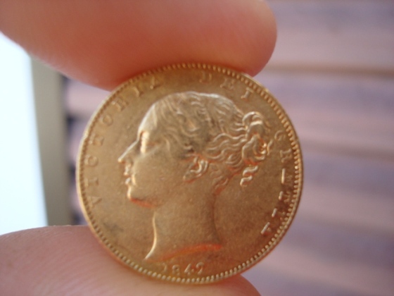 Gold-Sovereign-Victoria-1842-Open-2-Varietyvery-Rare!