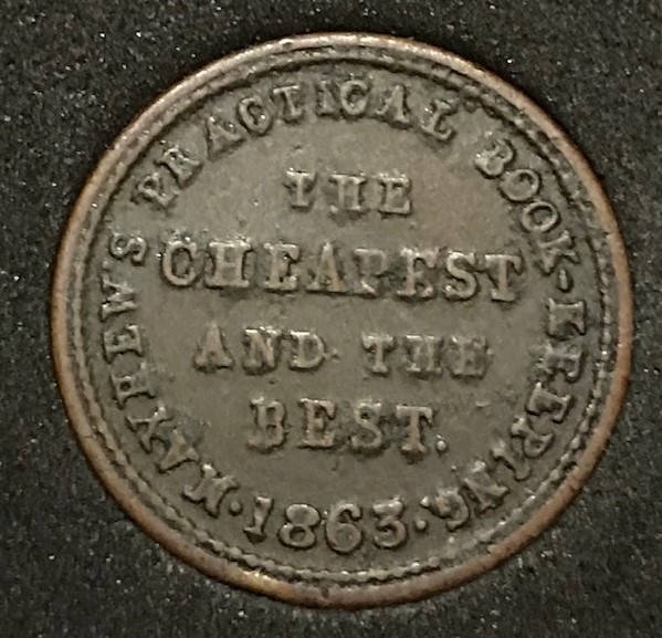 Albion-Commercial-College/Mayhew's-Practical-Book-Keeping-Civil-War-Token
