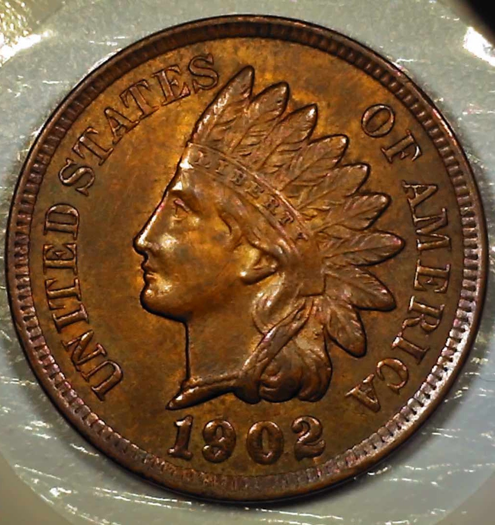 1902-Indian-Head-Cent-W/RPD-For-Grading