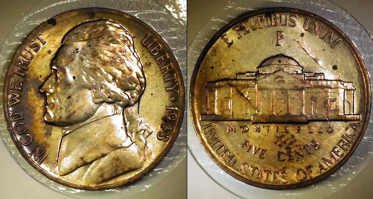 1943-P-DDO-/-DDR-Nicer-War-Nickel-W/Lamination