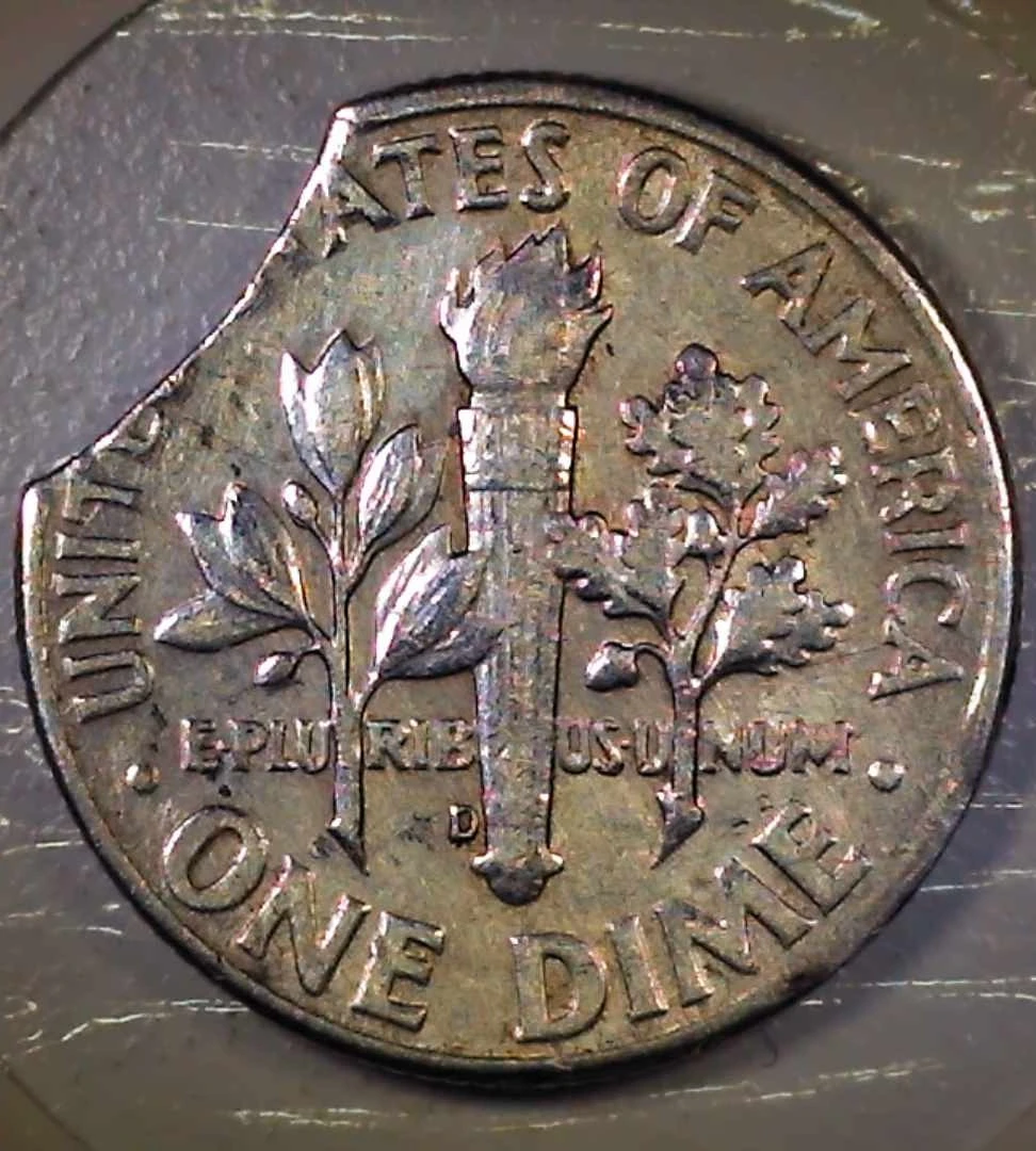 1964-D-Roosevelt-Dime-With-Curved-Clip