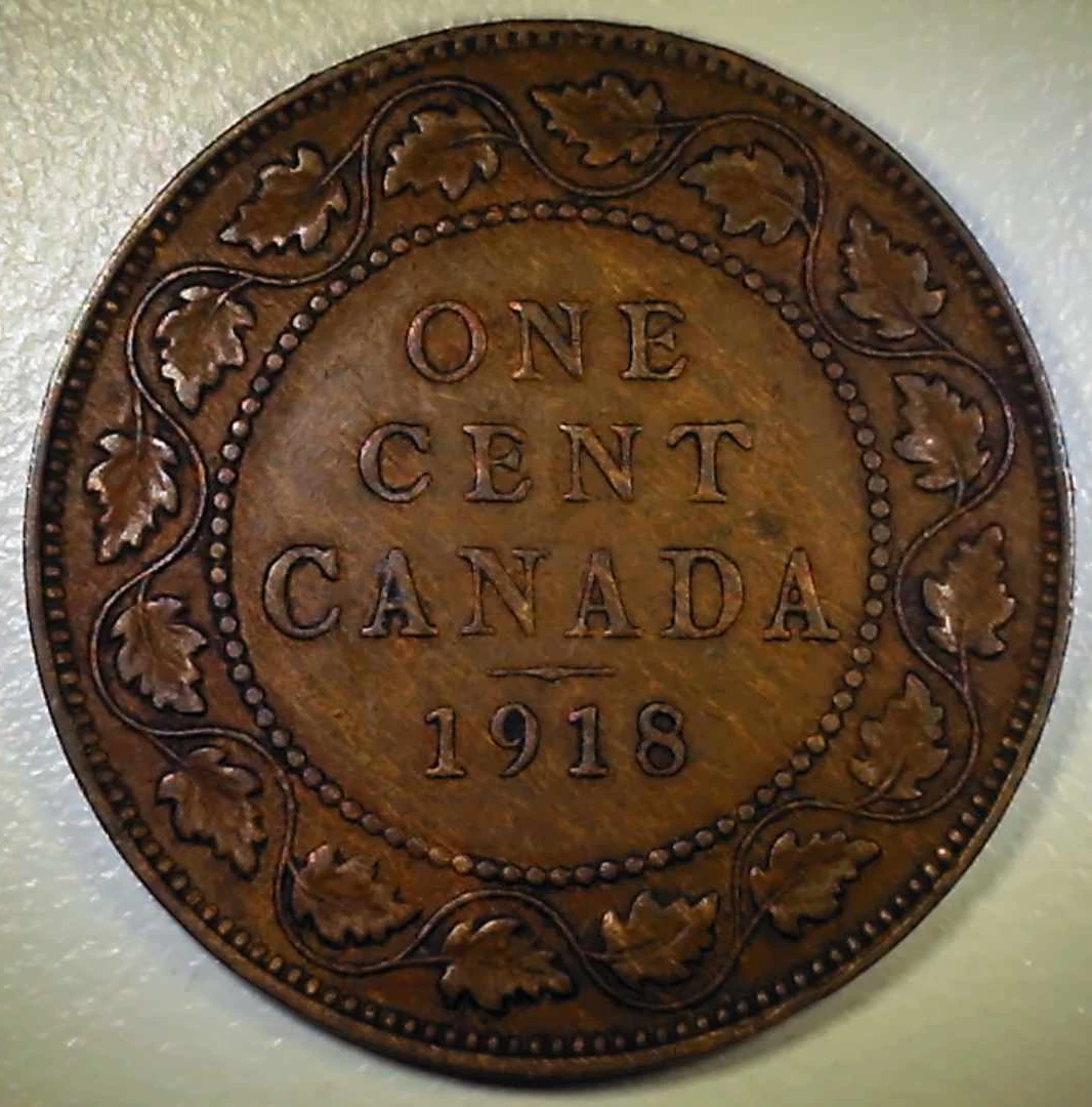 1918-Canadian-Large-Cent-Retained-Lamination