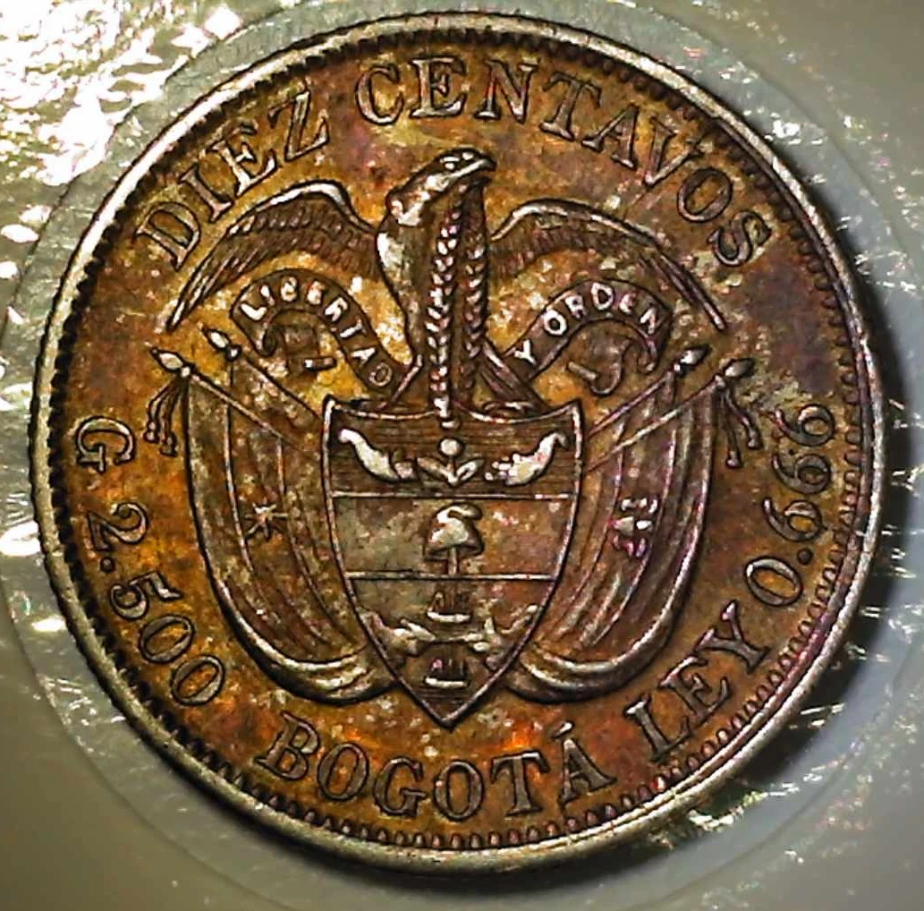 1897-Colombia---10-Centavos-W/Shattered-Die,-Re-Punched-Letters,-And-A-Possible-Small-Clip