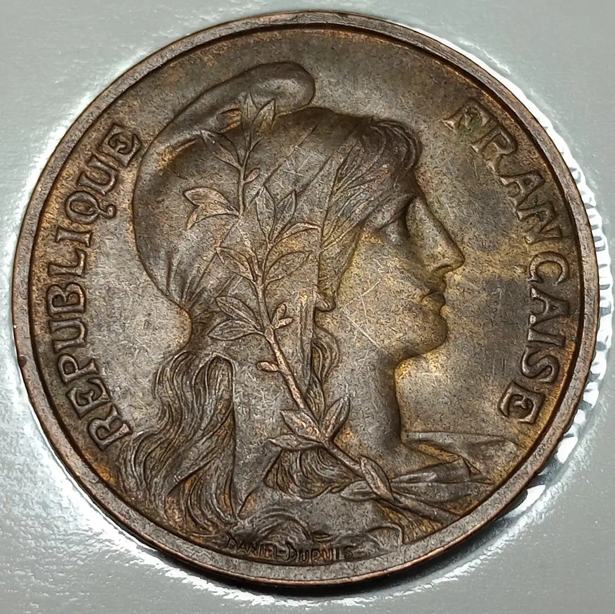 1899-France-10-Centimes---Improper-Alloy-Mix?