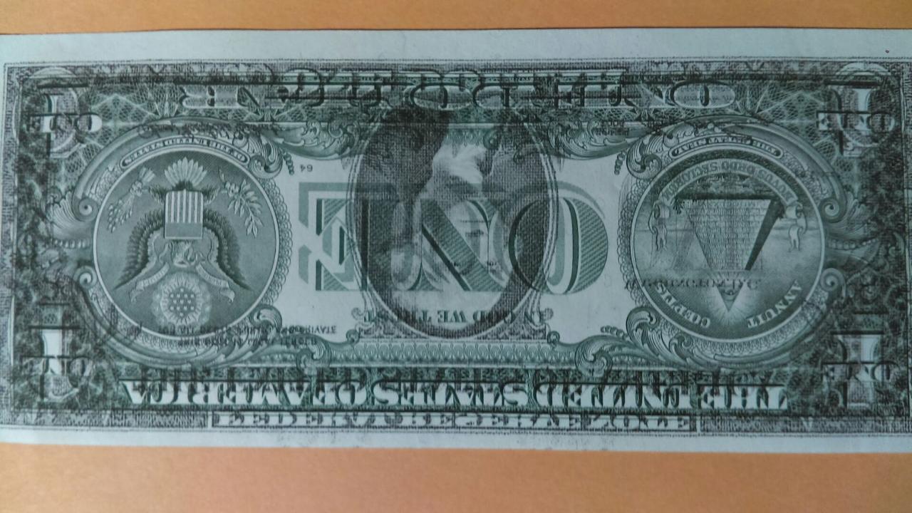 Double-Printed-&-Reversed-On-Back-Of-2006-$1-Bill