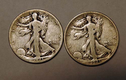 1921-Walking-1/2-Dollar