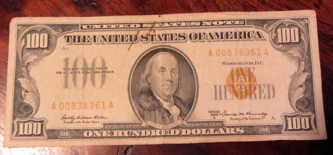 1966A-$100-Red-Seal-Found-At-Local-Bank