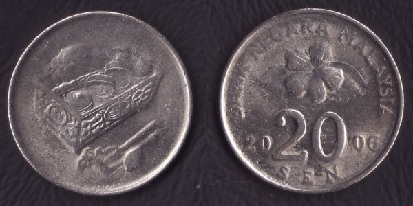 Malaysia-20-Sen-2006-Abraded-Die-Coin?