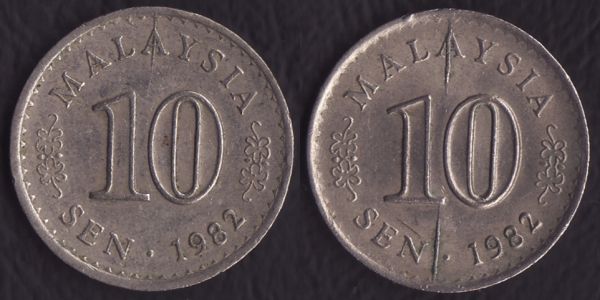 Malaysia-10-Cent-1982-Die-Crack-Progressive
