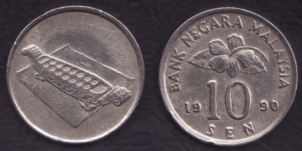 Malaysia-10-Sen-1990-MDd/Dd/Retooled-Date?