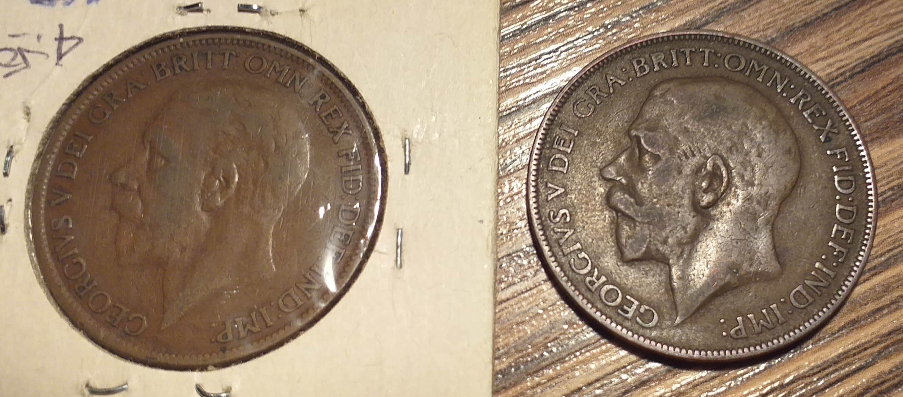 UK-1926-And-1927-Pennies---Old-Or-Modified-Effigies?