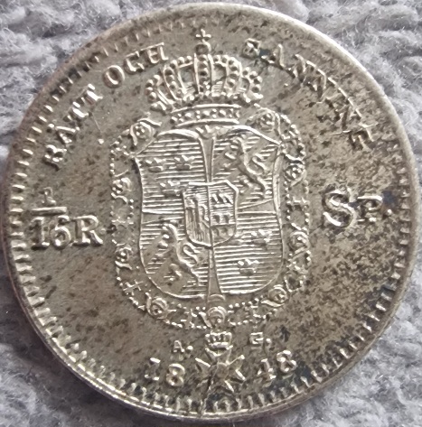 1/16-Riksdaler-Specie-1848-Sweden-Just-For-Share
