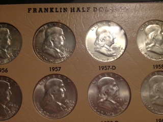 1957-&-1963-Ben-Franklin-Half-Dollar-Set