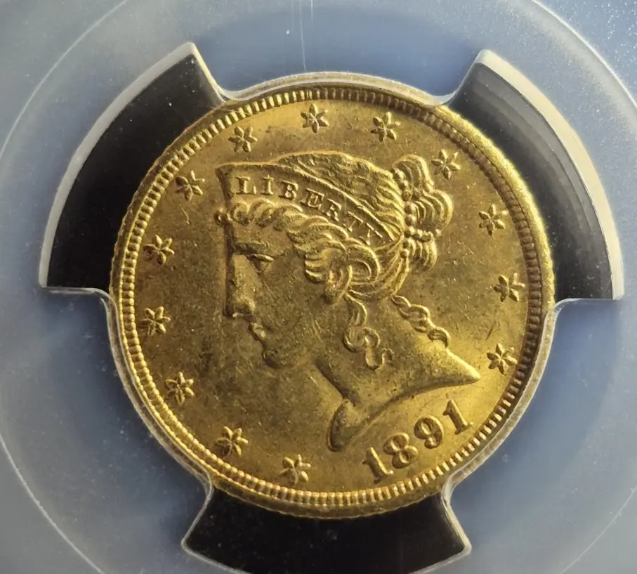 1891-CC-$5-Liberty-Head-Gold-Half-Eagle-CAC-MS-62---The-Fairmount-Collection