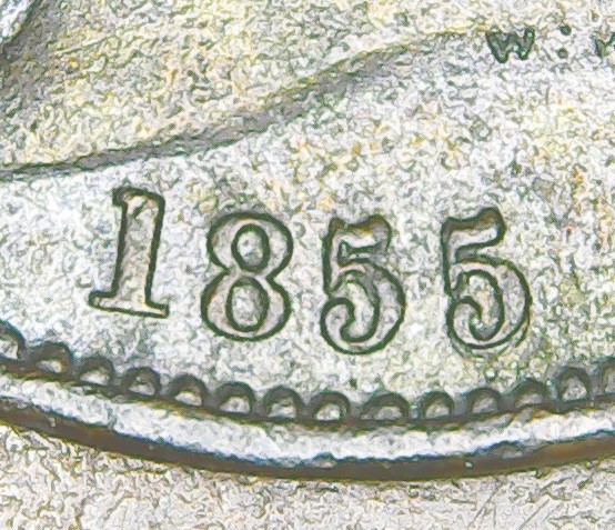 1855-1/2-Penny-Double-Date