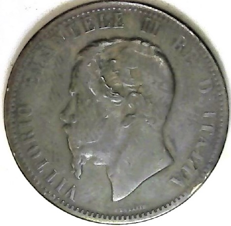 Italy-10-Centesimi-1867n-Lamination-Error