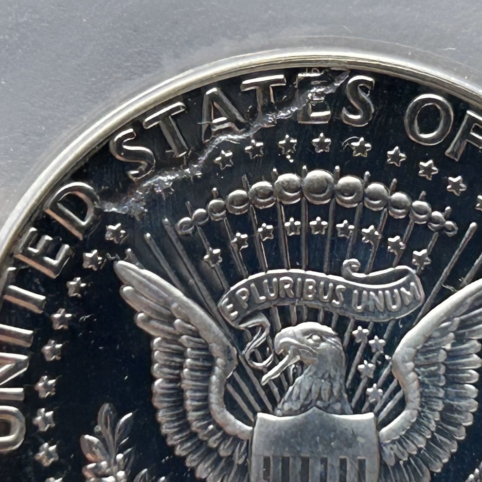 2000-S-Silver-Kennedy-Half-ANACS-PF69-DCAM-With-Stuck-Thru-Fragment-Error!-Any-Added-Value?