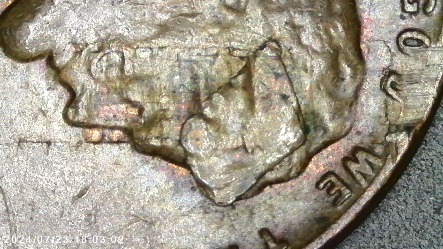 1956-D-Lincoln-Cent-Obverse-Lamination-Or-PMD?-Lincoln's-Face-Is-Removed!