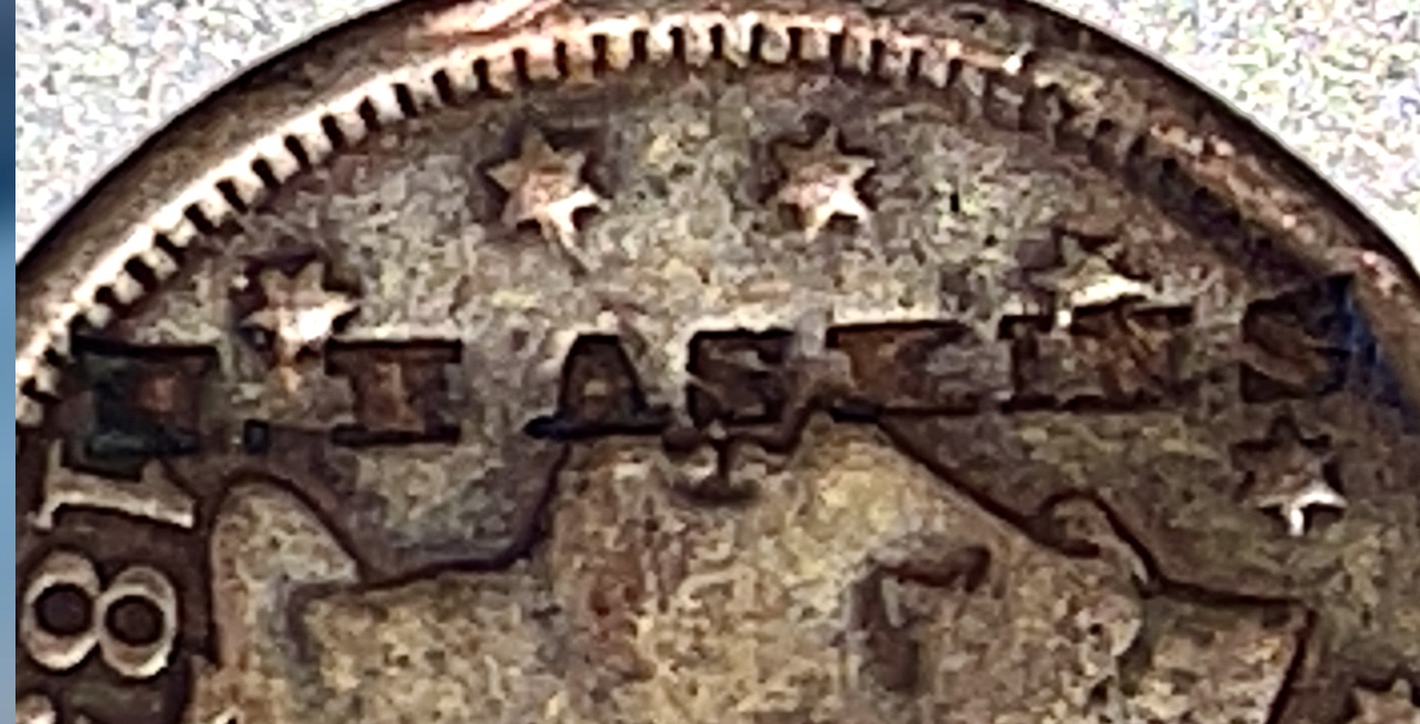 1854-One-Cent-Strange-Stamping-Both-Sides