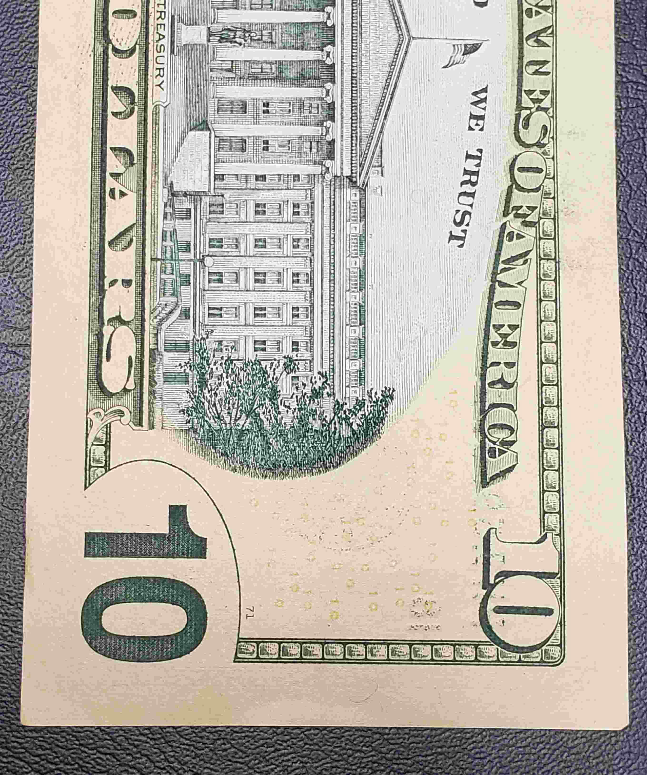 2017A-$10-Bill---Semi-Fancy-Serial?-Ink-Bleeding-To-Reverse