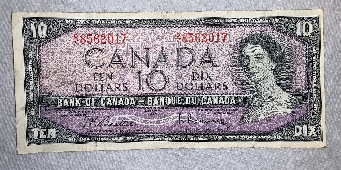 1954-$10-British-Norht-American-Banknote-Compay-Grading