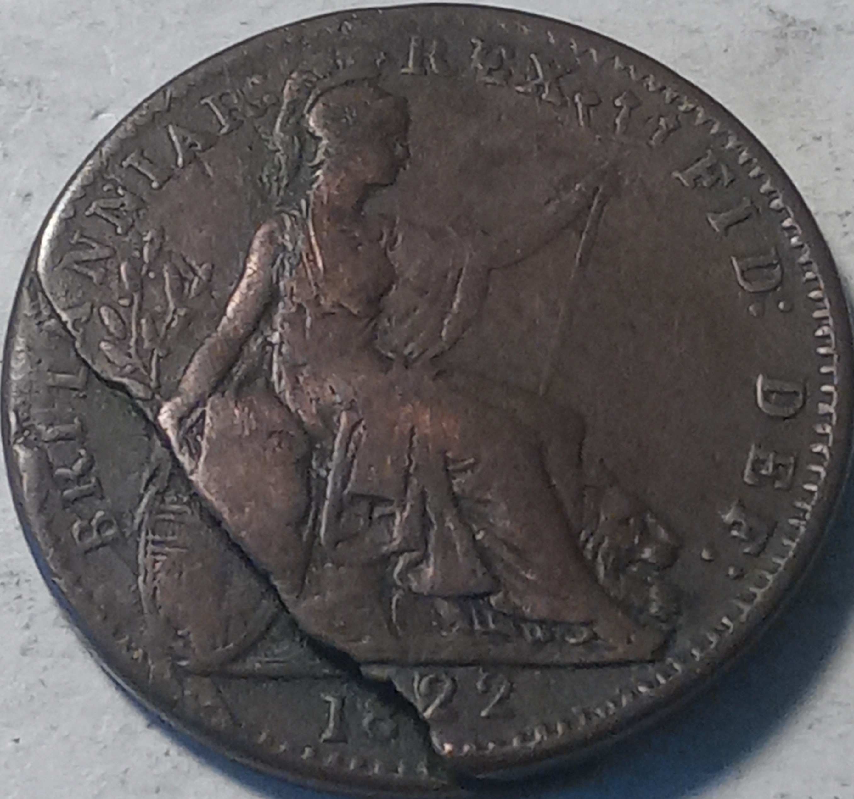 Major-Split-Planchet-Error-On-1822-British-Farthing