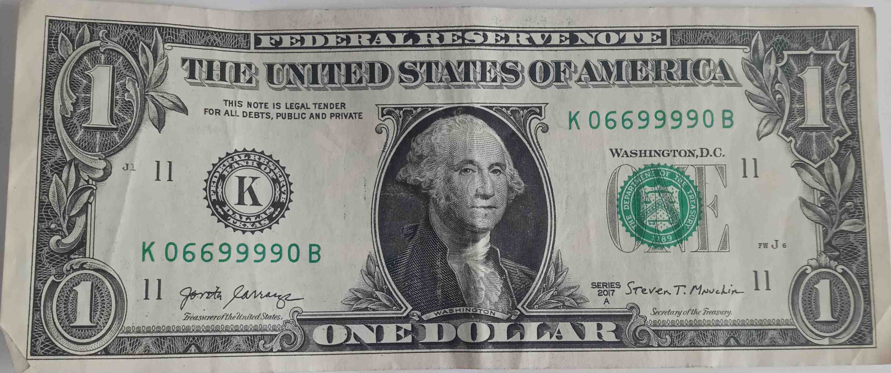 Now-I-Found-A-Good-Number,-06699990-Dollar-Bill
