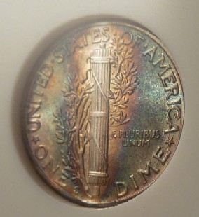 Burgundy-Toning-On-Mercury-Dime